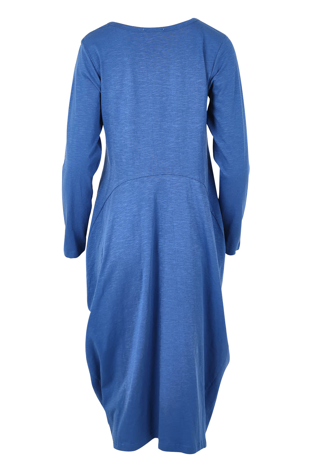Product shot of the Cotton Blend Bubble Dress in colour Blue (Blue), from the back