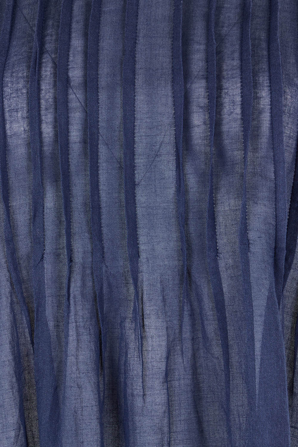 Product shot of the Essentials Organic Cotton Gauze Long Pleated Top in colour Navy (Blue), detail