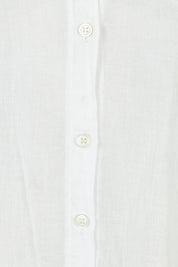 Product shot of the Essentials Buttonthrough Cotton Top in colour White (White), detail