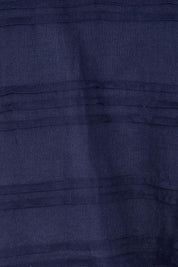 Product shot of the Essentials Pleated Cotton Top - Navy in colour Navy, showing detail