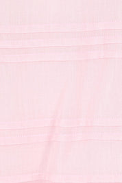 Product shot of the Essentials Pleated Cotton Top - Pink in colour Pink, showing detail