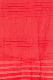 Product shot of the Essentials Pleated Cotton Top - Red in colour Red, showing detail