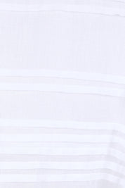 Product shot of the Essentials Pleated Cotton Top - White in colour White, showing detail