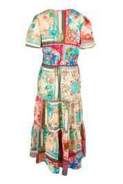 Product shot of the Short Sleeve Maxi Dress – Print in colour Print, from the back