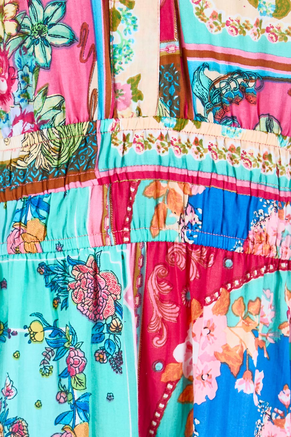 Product shot of the Short Sleeve Maxi Dress – Print in colour Print, showing detail
