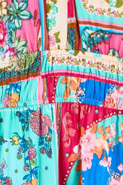 Product shot of the Short Sleeve Maxi Dress – Print in colour Print, showing detail