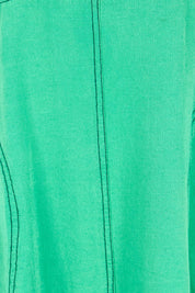 Product shot of the Essentials Strappy Linen Blend Dress - Green in colour Green, showing detail