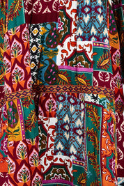 Product shot of the Layers Dress in colour Prato (Red), detail