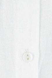 Product shot of the Essentials Linen Blend Frill Top in colour White (White), detail