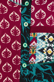 Product shot of the Patch Cardigan in colour Prato, detail