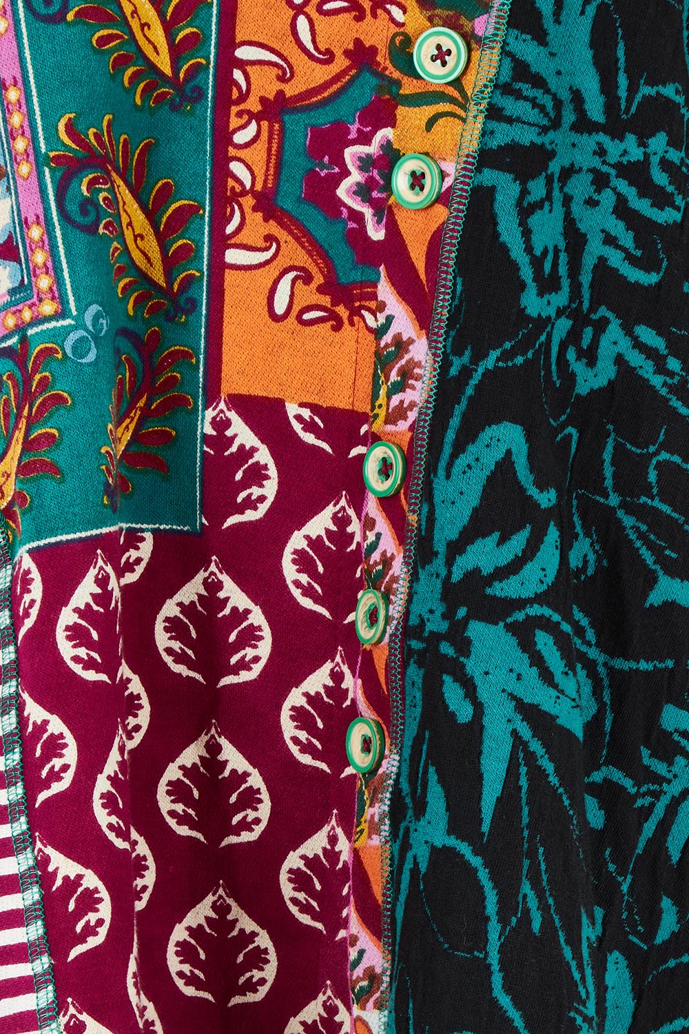 Product shot of the Patch Top in colour Prato, detail