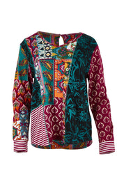 Product shot of the Patch Top in colour Prato, from the front
