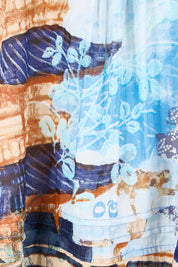 Product shot of the Pleated Top – Print in colour Print, showing detail