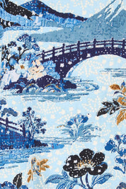 Product shot of the Rolled Neckline Top – Print in colour Print, showing detail