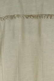 Essentials Linen Blend Fringe Jacket - Khaki