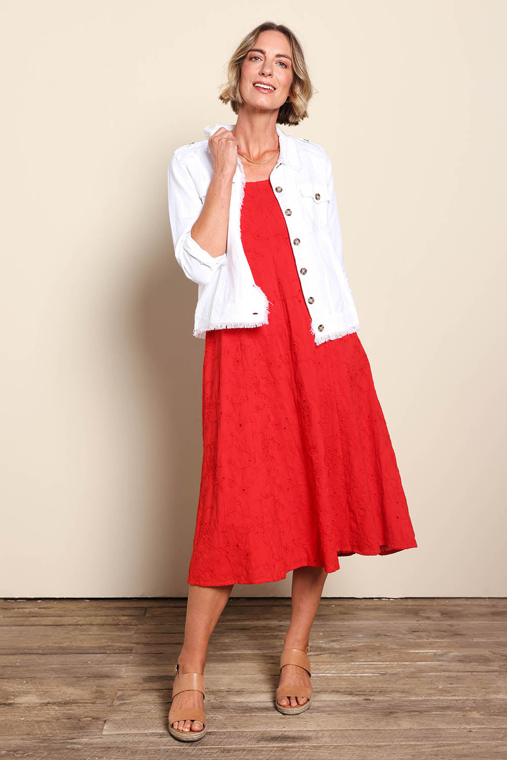 Essentials Linen Blend Fringe Jacket - White