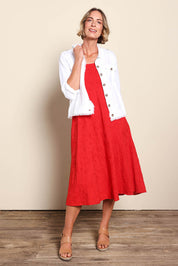 Essentials Linen Blend Fringe Jacket - White