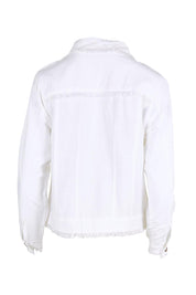Essentials Linen Blend Fringe Jacket - White