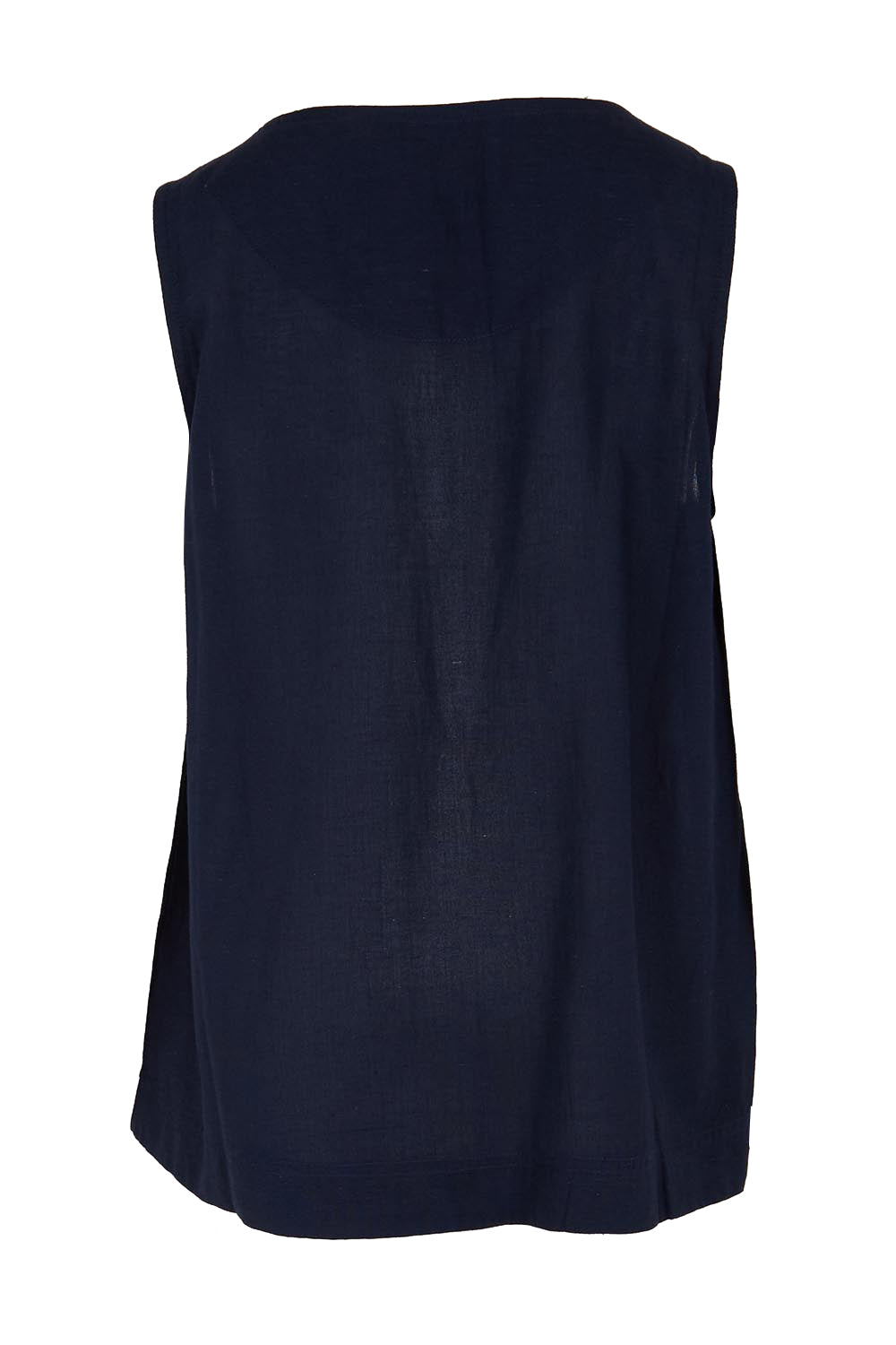 Product shot of the Essentials Linen Blend Cami - Navy in colour Navy, from the back