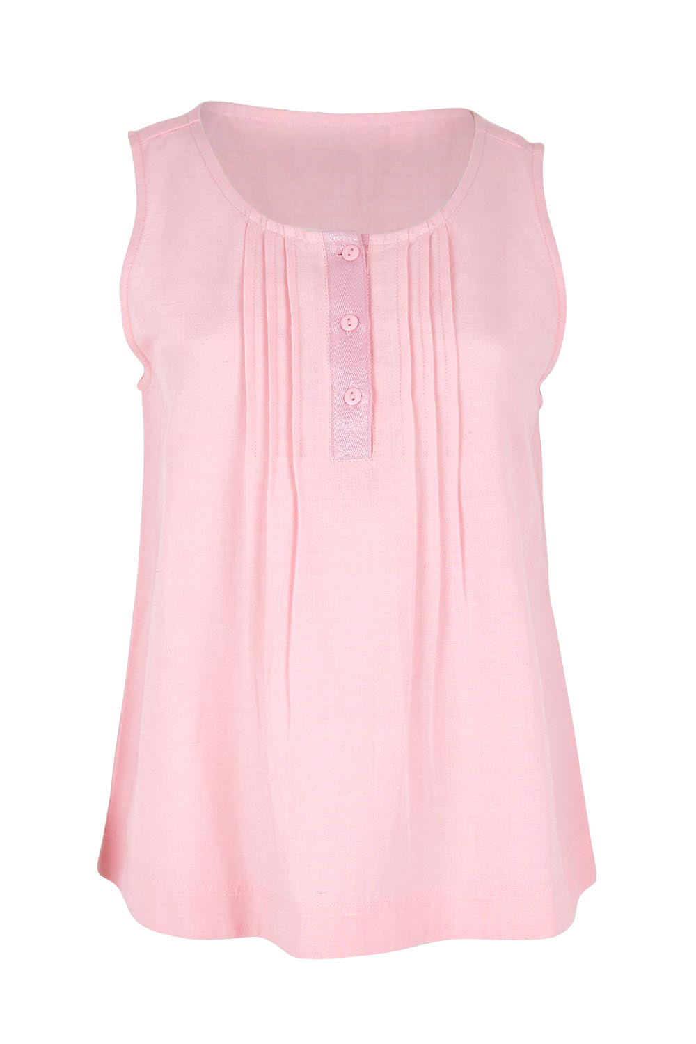 Product shot of the Essentials Linen Blend Cami - Pink in colour Pink, from the front