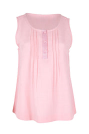 Product shot of the Essentials Linen Blend Cami - Pink in colour Pink, from the front