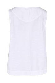 Product shot of the Essentials Linen Blend Cami - White in colour White, from the back
