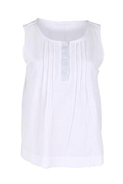 Product shot of the Essentials Linen Blend Cami - White in colour White, from the front