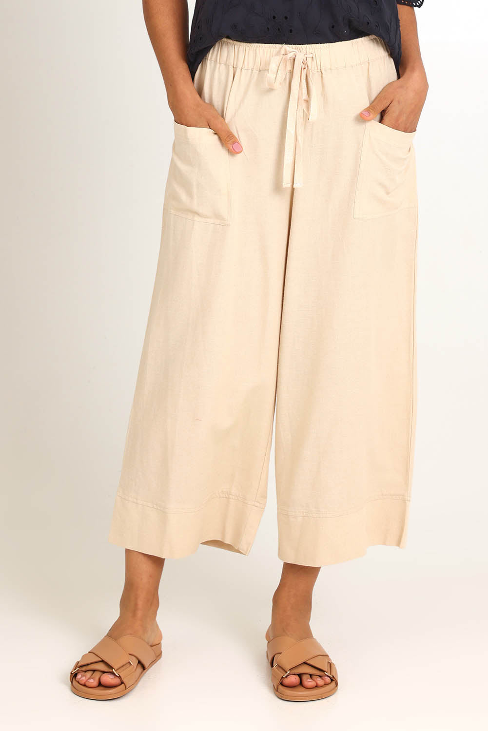 Essentials Linen Blend Pant - Sand