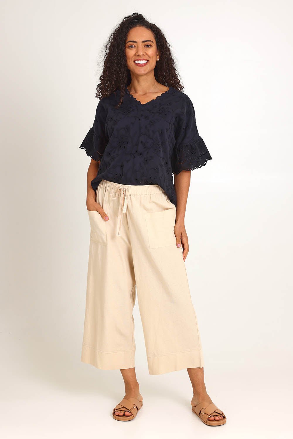 Essentials Linen Blend Pant - Sand