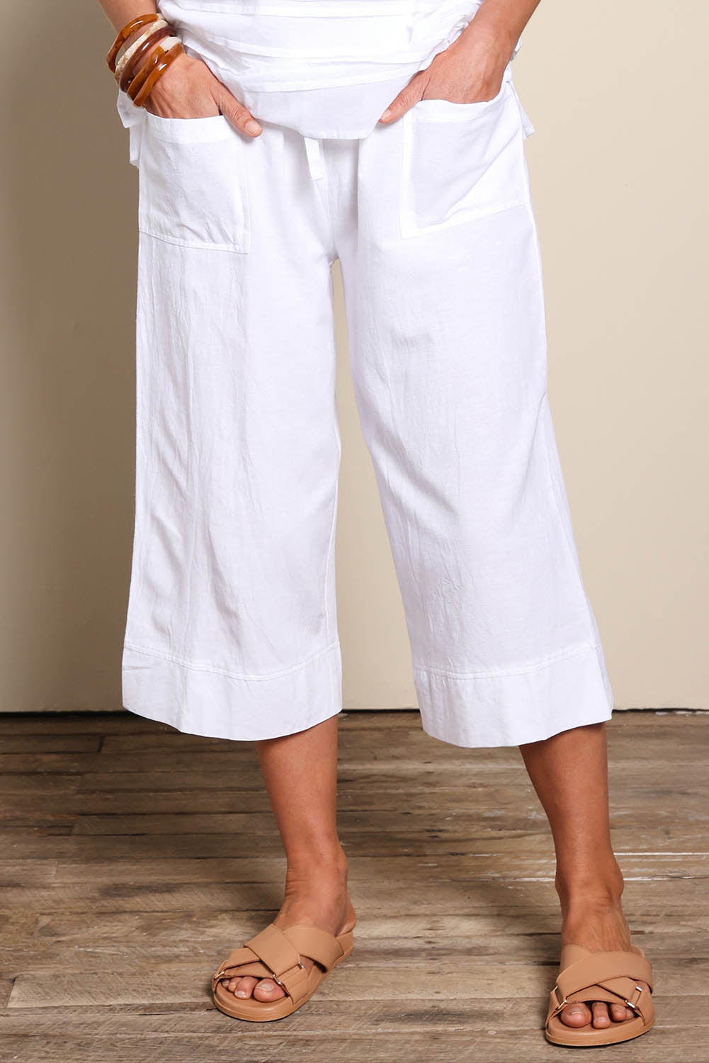 Essentials Linen Blend Pant - White