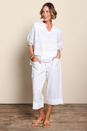 Essentials Linen Blend Pant - White