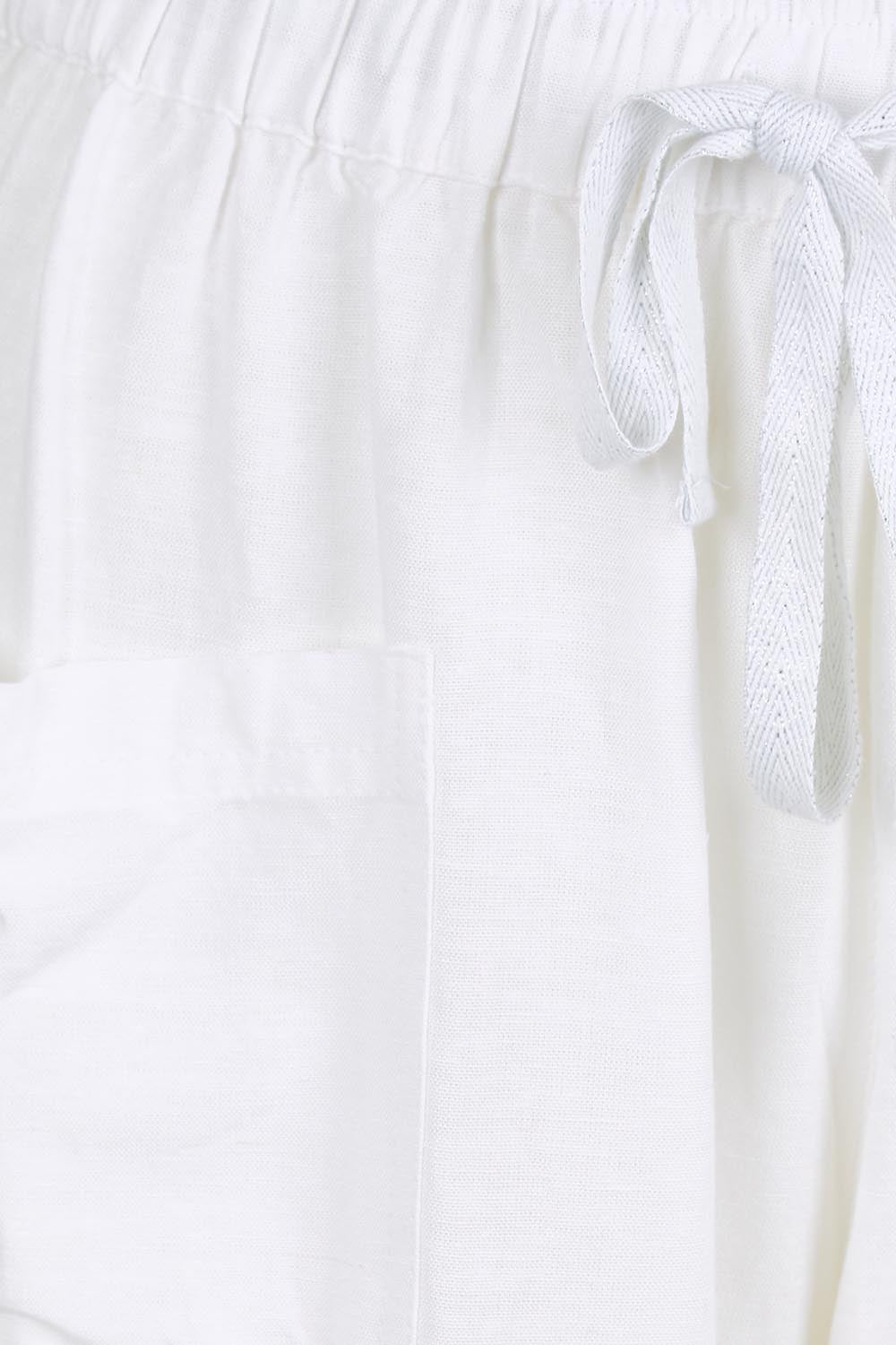 Essentials Linen Blend Pant - White