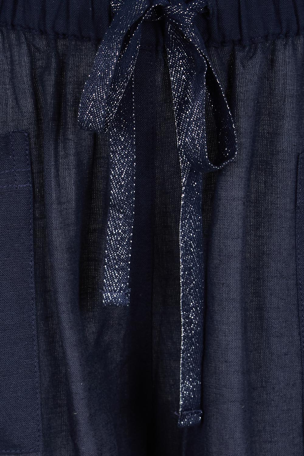 Product shot of the Essentials Linen Blend Shorts - Navy in colour Navy, showing detail