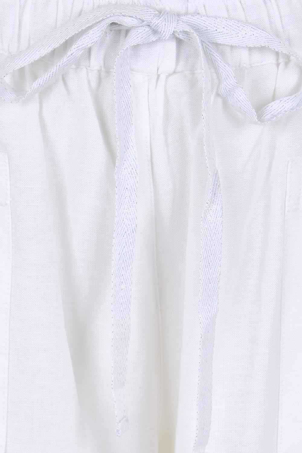 Product shot of the Essentials Linen Blend Shorts - White in colour White, showing detail