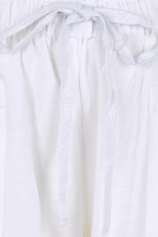 Product shot of the Essentials Linen Blend Shorts - White in colour White, showing detail
