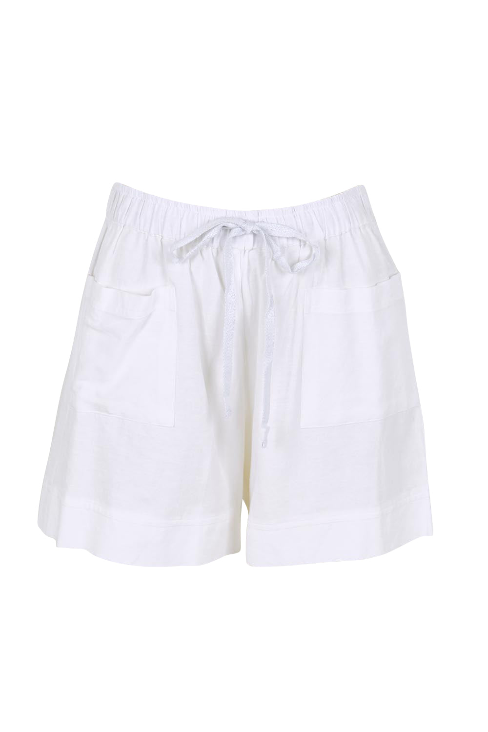 Product shot of the Essentials Linen Blend Shorts - White in colour White, from the front