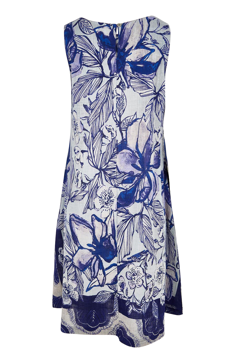 Product shot of the Sleeveless Midi Dress – Print in colour Print, from the back