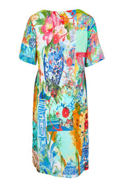 Product shot of the Digital Shift Dress in colour Oriental, from the back