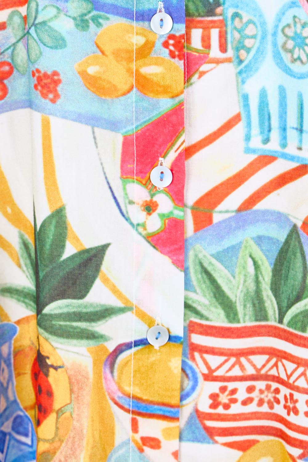 Product shot of the Collar Shirt – Picnic in colour Picnic, showing detail