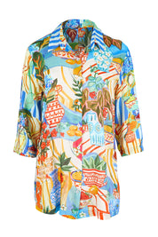 Product shot of the Collar Shirt – Picnic in colour Picnic, from the front