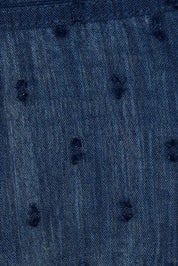 Product shot of the Essentials Godet Short Sleeve Dress in colour Navy (Blue), detail