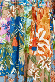 Product shot of the Bib Dress in colour Miramir, detail