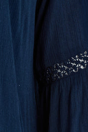 Product shot of the Boho Top in colour Navy (Blue), detail