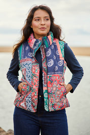 Printed Puffer Vest – Paisley