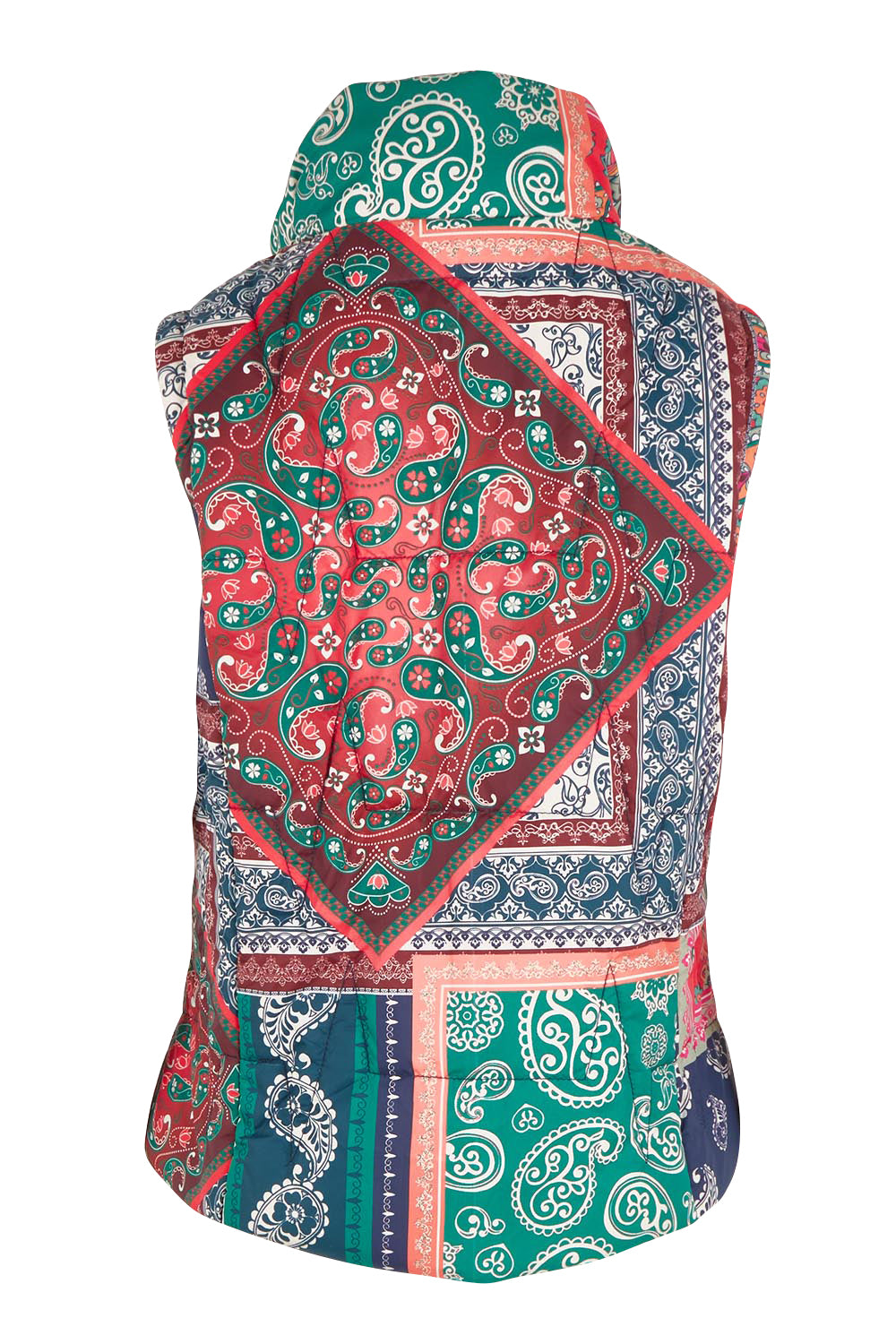 Printed Puffer Vest – Paisley