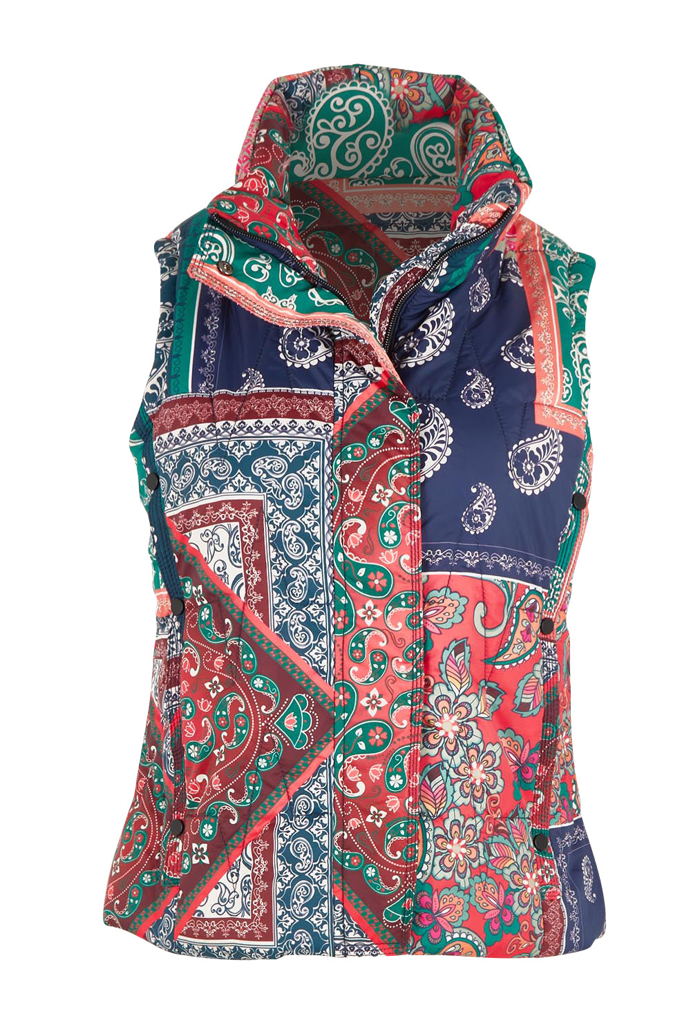 Printed Puffer Vest – Paisley