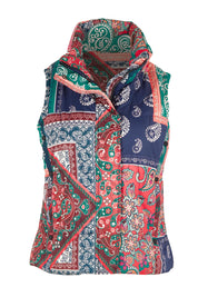 Printed Puffer Vest – Paisley