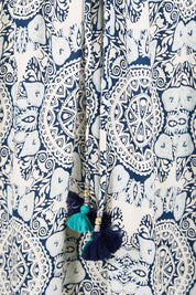 Product shot of the V Maxi Dress – Print in colour Print, showing detail