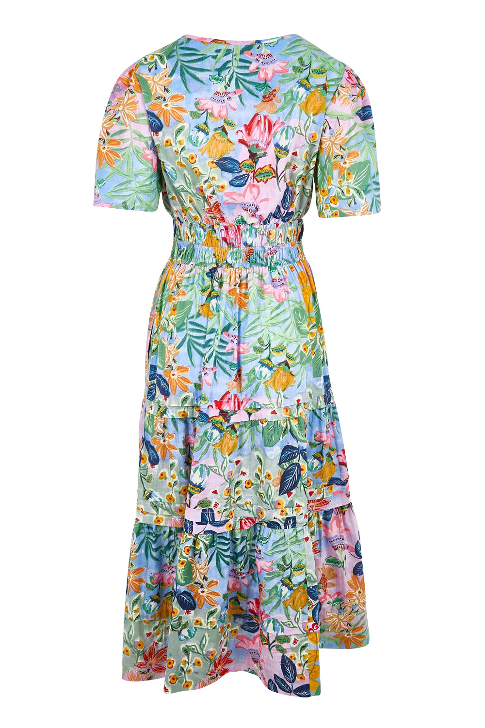 Product shot of the Short Sleeve Maxi Dress – Print in colour Print, from the back