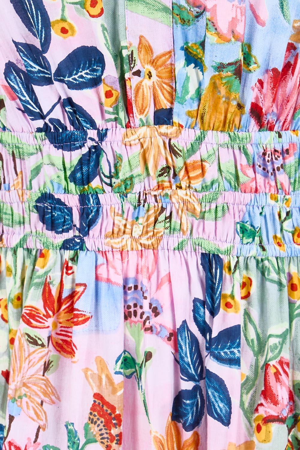 Product shot of the Short Sleeve Maxi Dress – Print in colour Print, showing detail